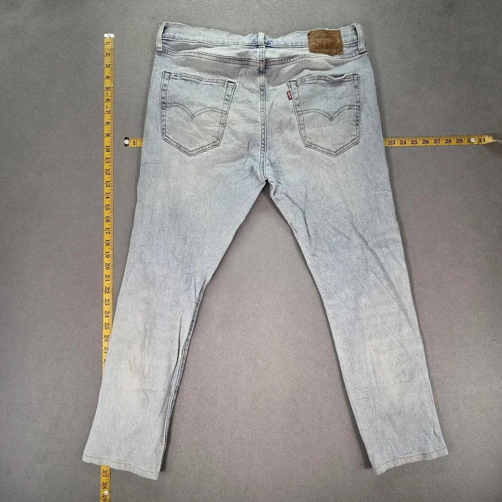 Levis Jeans Mens Selvedge Blue Light Wash Slim Thrashed Fits‎ 34x27